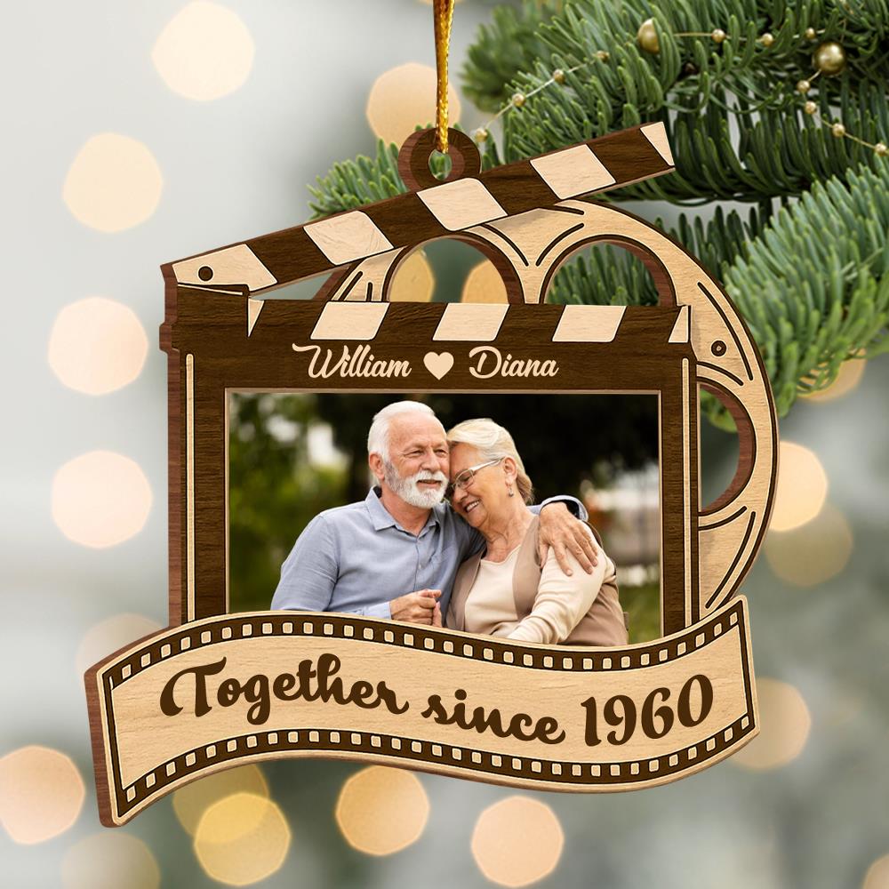 Together Since, Custom Photo Wooden Ornament, Gift For Couples T1807 Nh00