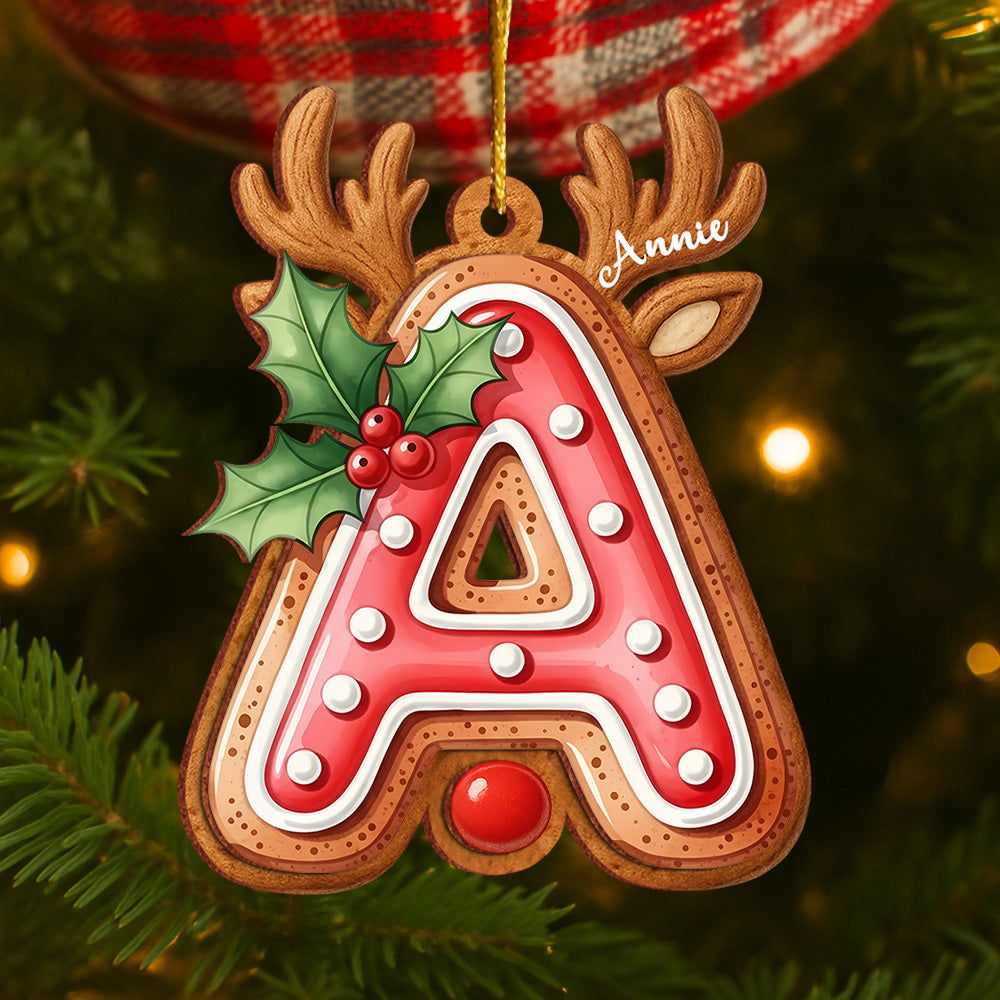 Personalized Christmas Reindeer Letter Ornaments with Name, 2025 Stocking Tags, Keepsake Ornaments For The Family Holiday Keepsake Ornaments