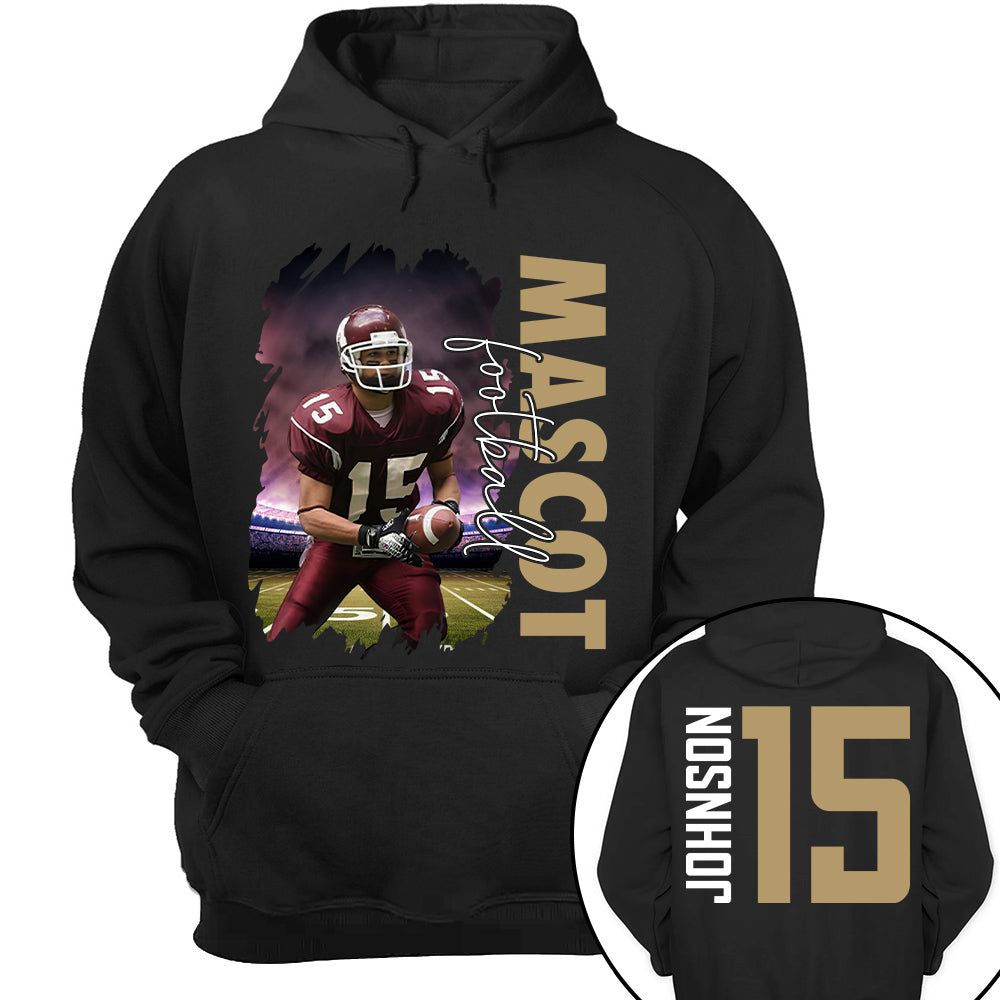 Custom Photo Football Shirt, Personalized Football Mom Shirt, Game Day Football Hoodie, Footballl Dad Sweatshirt
