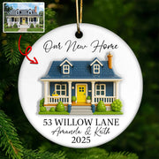 Our New Home 3D Effect - Personalized Ceramic Ornament with Custom Photo - New Home Decor, Couples Home Ornament Na02 Li29