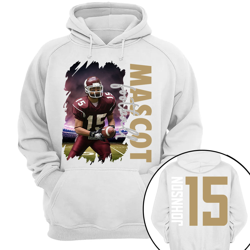 Custom Photo Football Shirt, Personalized Football Mom Shirt, Game Day Football Hoodie, Footballl Dad Sweatshirt