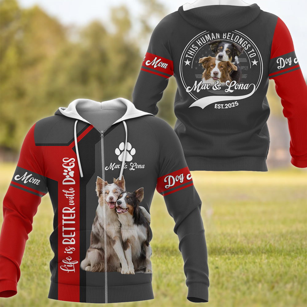 Border Collie, Custom Life Is Better With A Dog, Personalized Shirt, Gift For Dog Lover T1807