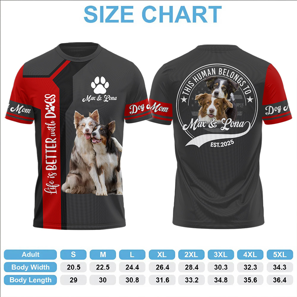 Border Collie, Custom Life Is Better With A Dog, Personalized Shirt, Gift For Dog Lover T1807