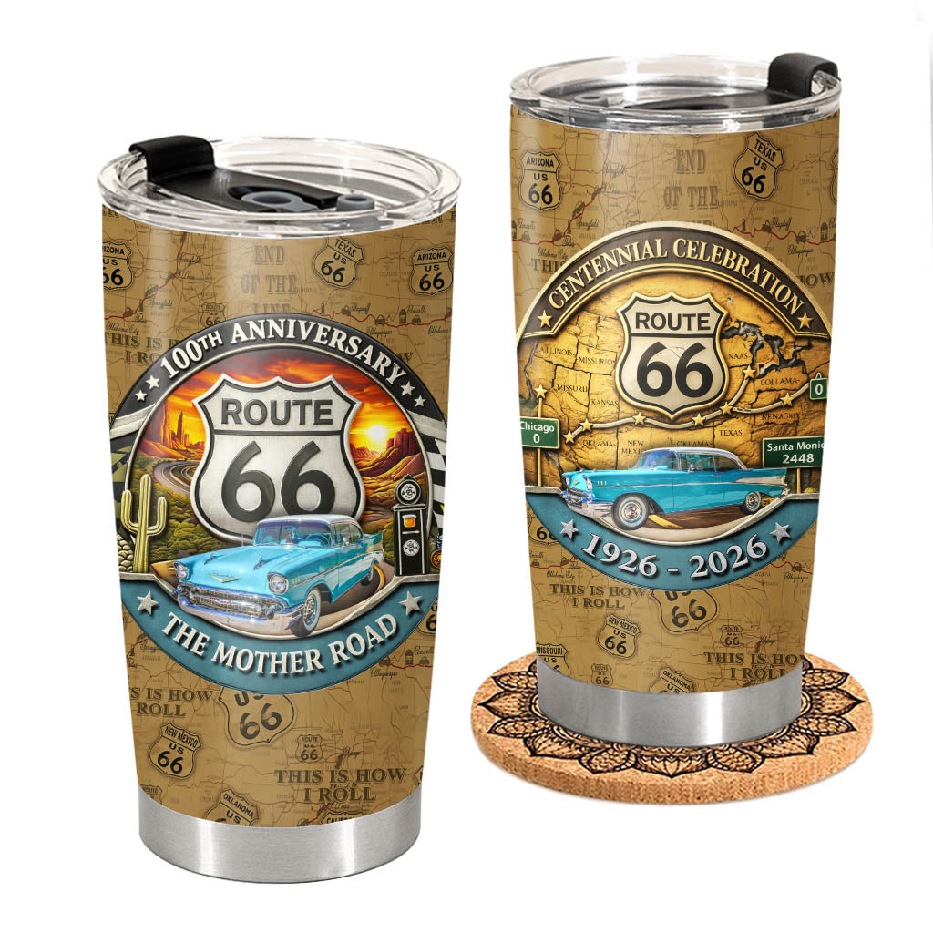 Celebrate 100 Years of Road Route 66 - Custom Car's Photo Tumbler A2110 Pt99