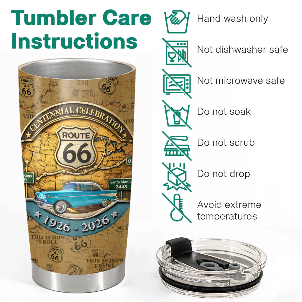 Celebrate 100 Years of Road Route 66 - Custom Car's Photo Tumbler A2110 Pt99