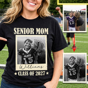 Senior Football Mom - Personalized Shirt For Football Mom Grandma Custom Football Player Photo NA04 T24