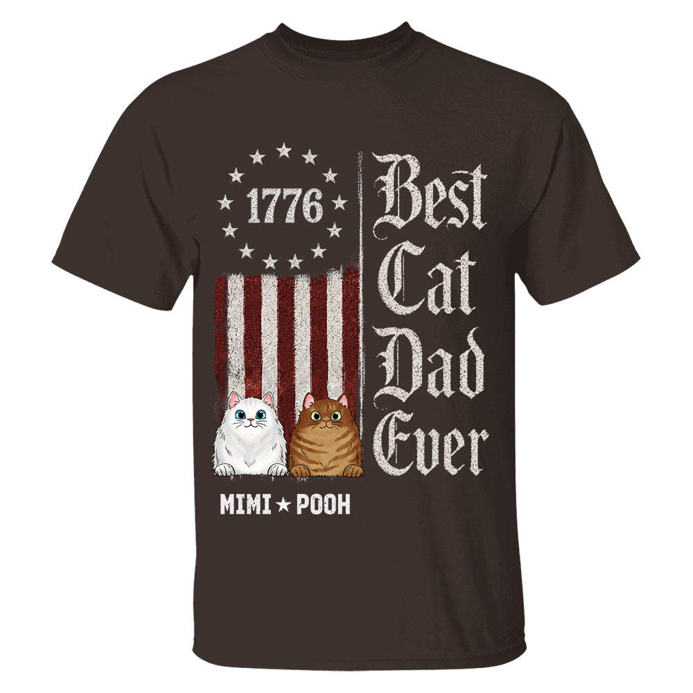Custom Best Cat Dad Ever Nation Flag 250th Anniversary, Gift For Cat Dad, Cat Lovers L0411 TH23