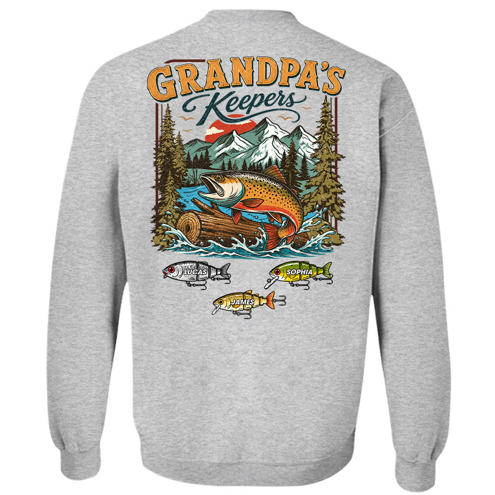 Grandpa’s Keepers T-Shirt – Personalized Fishing Grandpa Shirt Vr2 T24
