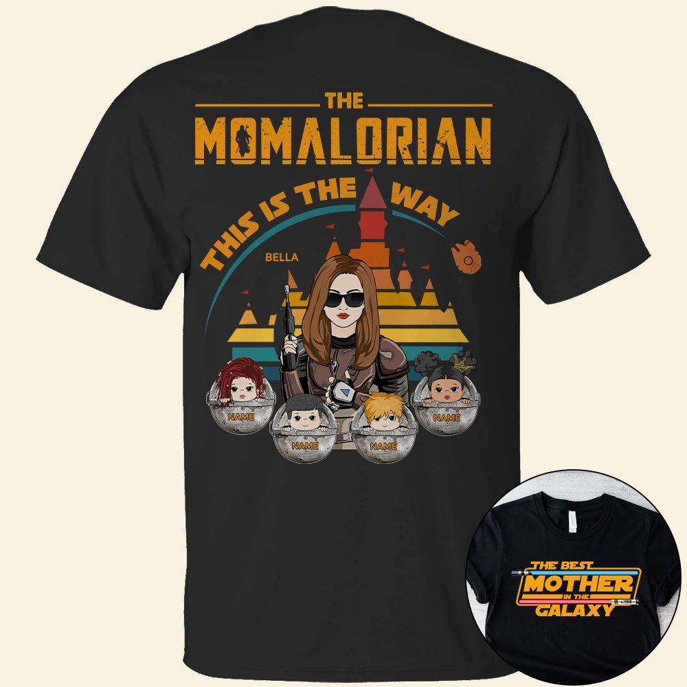 The Momalorian This Is The Way - Personalized Back Print Shirt