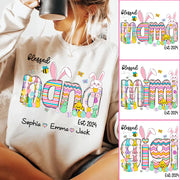 Blessed Grandma - Cute Colorful Easter Shirt - Personalized Nickname Nana Gigi Mimi - Custom Kid Names NA04 NV01