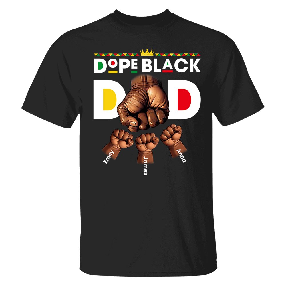 Custom Dope Black Dad Shirt, Dad Fist Bump Shirt, Father's Day Shirt