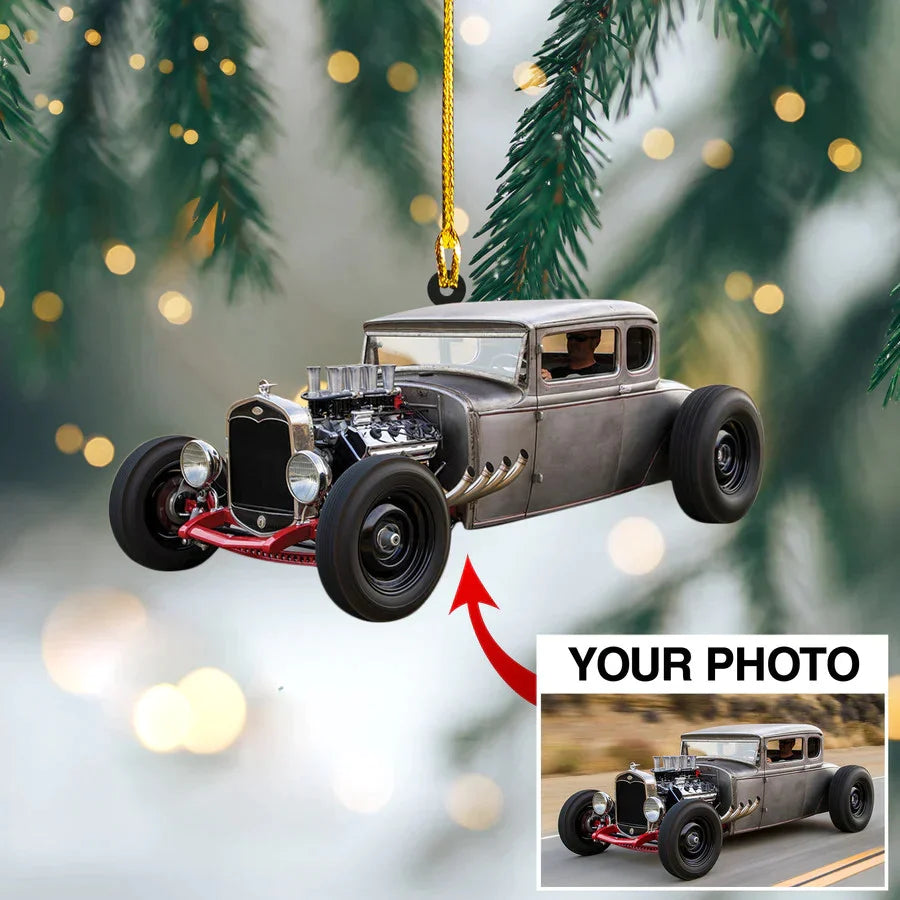 Custom Photo Bug Car Ornament - Personalized Photo Ornament Gift For Bug Car Lovers