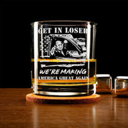 Engraved Making America Great Again, Trump 45 47 Rock Glass H2511