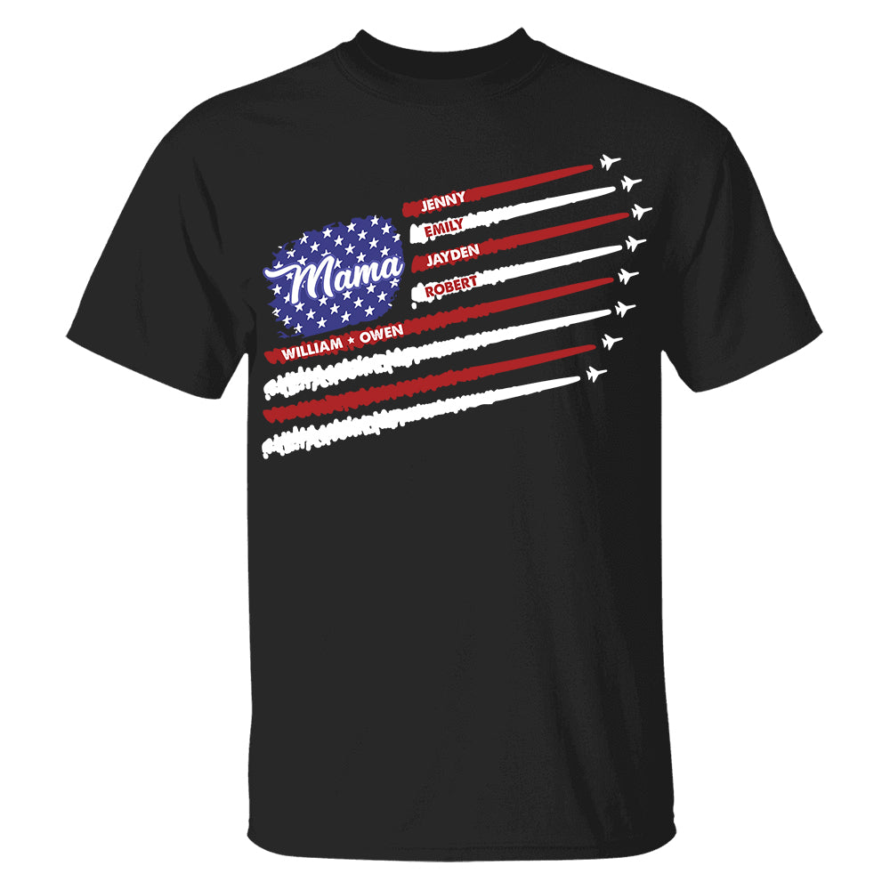 Personalized All American Mama Flag Shirt, USA Flag Mama Shirt, 4th of July