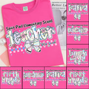 Teacher Back To School - Personalized Flower Shirt For Teacher - Custom School & Teacher Name NA04 Nh00