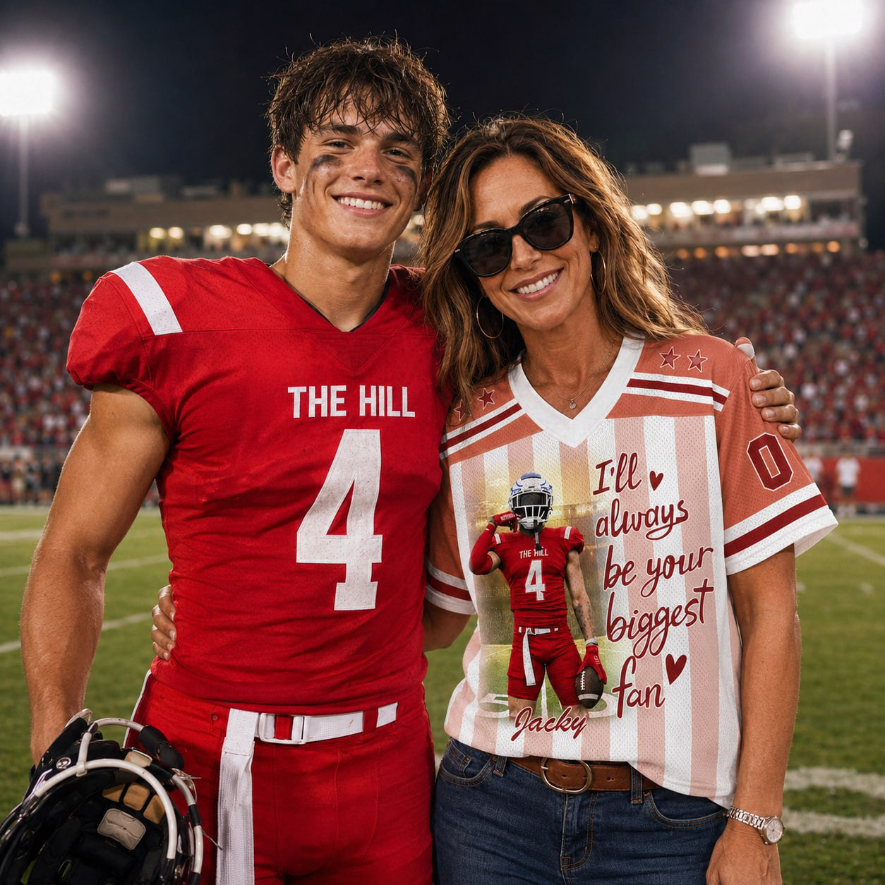 Pt99-I'll Always Be Your Biggest Fan, Personalized Football Jersey, Custom Photo Gift For Football Lovers For Sport Family T1807 Pt99-03.08.2026