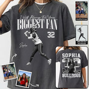 I'll Always Be Your Biggest Fan - Washed Tee Retro Bootleg Shirt - Custom Photo Softball Player Gift For Softball Lovers T1807 T24