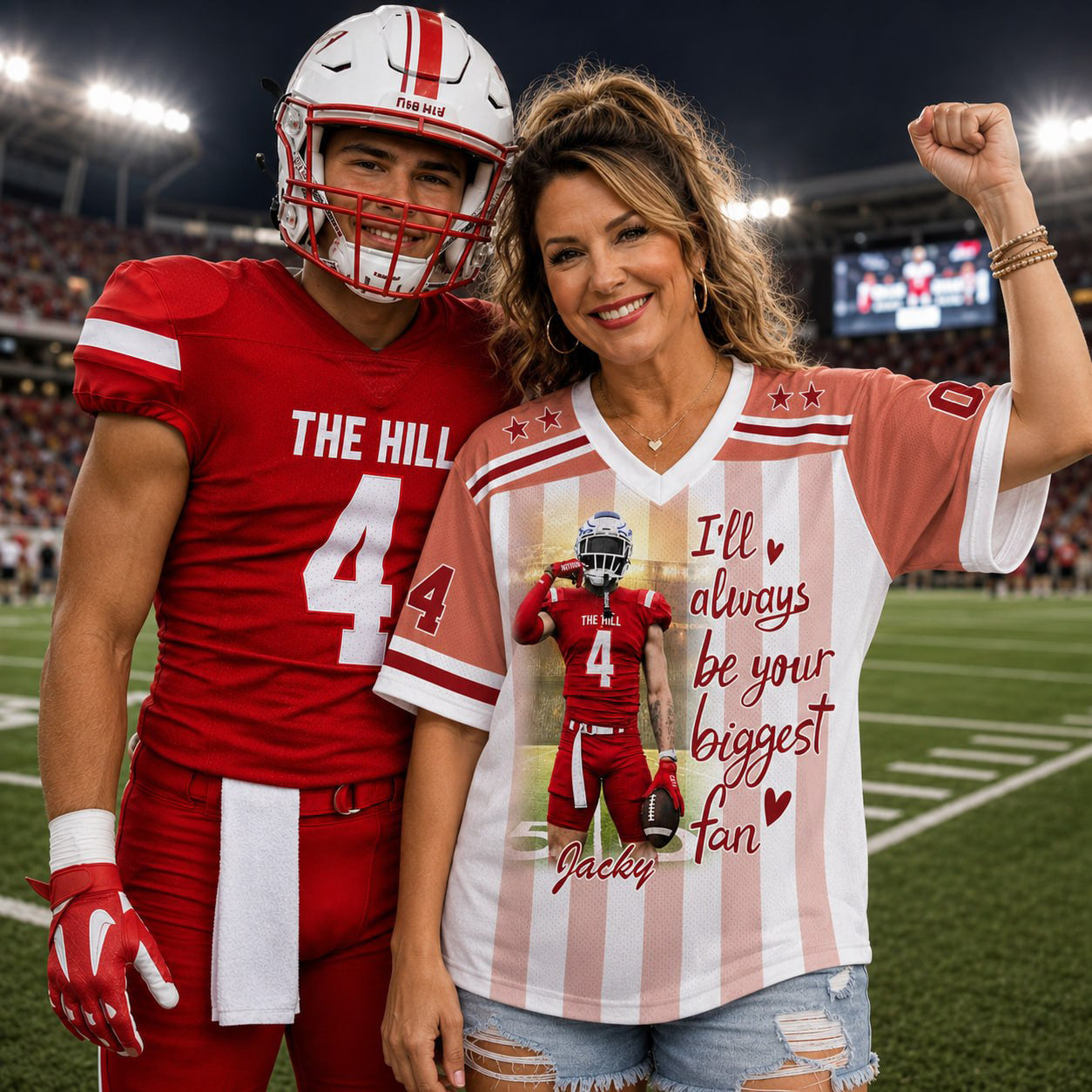 Pt99-I'll Always Be Your Biggest Fan, Personalized Football Jersey, Custom Photo Gift For Football Lovers For Sport Family T1807 Pt99-03.08.2026