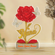 Grandma We Love You Flower -Personalized Custom Shape Acrylic Block Plaque Flowers Gifts for Mom Tu20