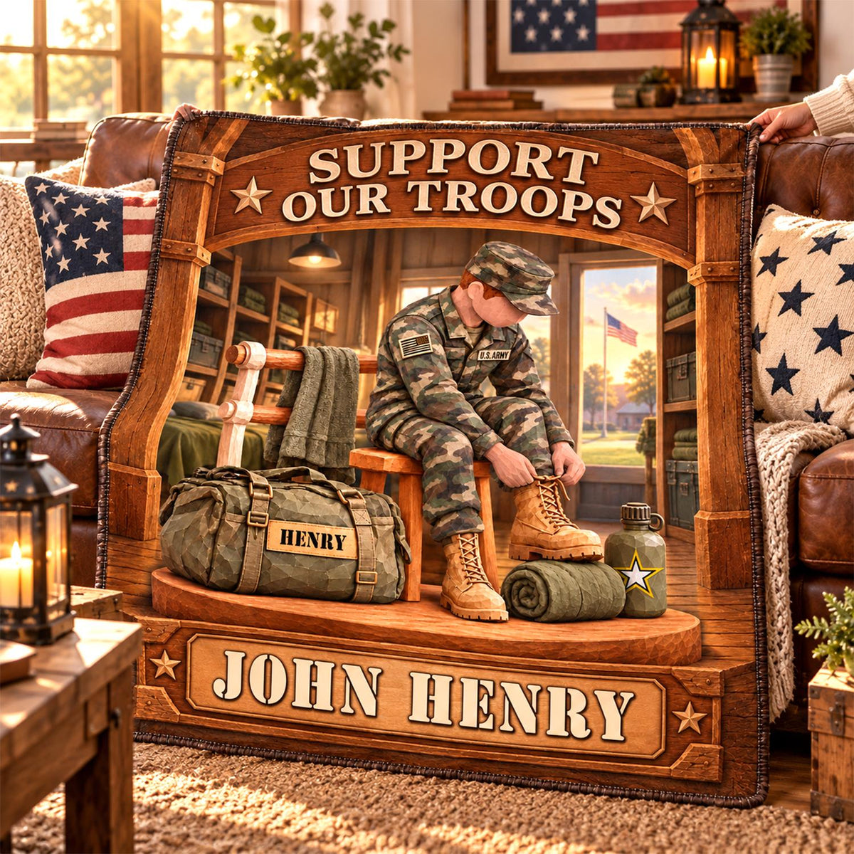 Personalized US Army Soldier Blanket – Proud to Serve, Custom Name Military Christmas Gift For Military Soldier C2408 Hv01 KL07