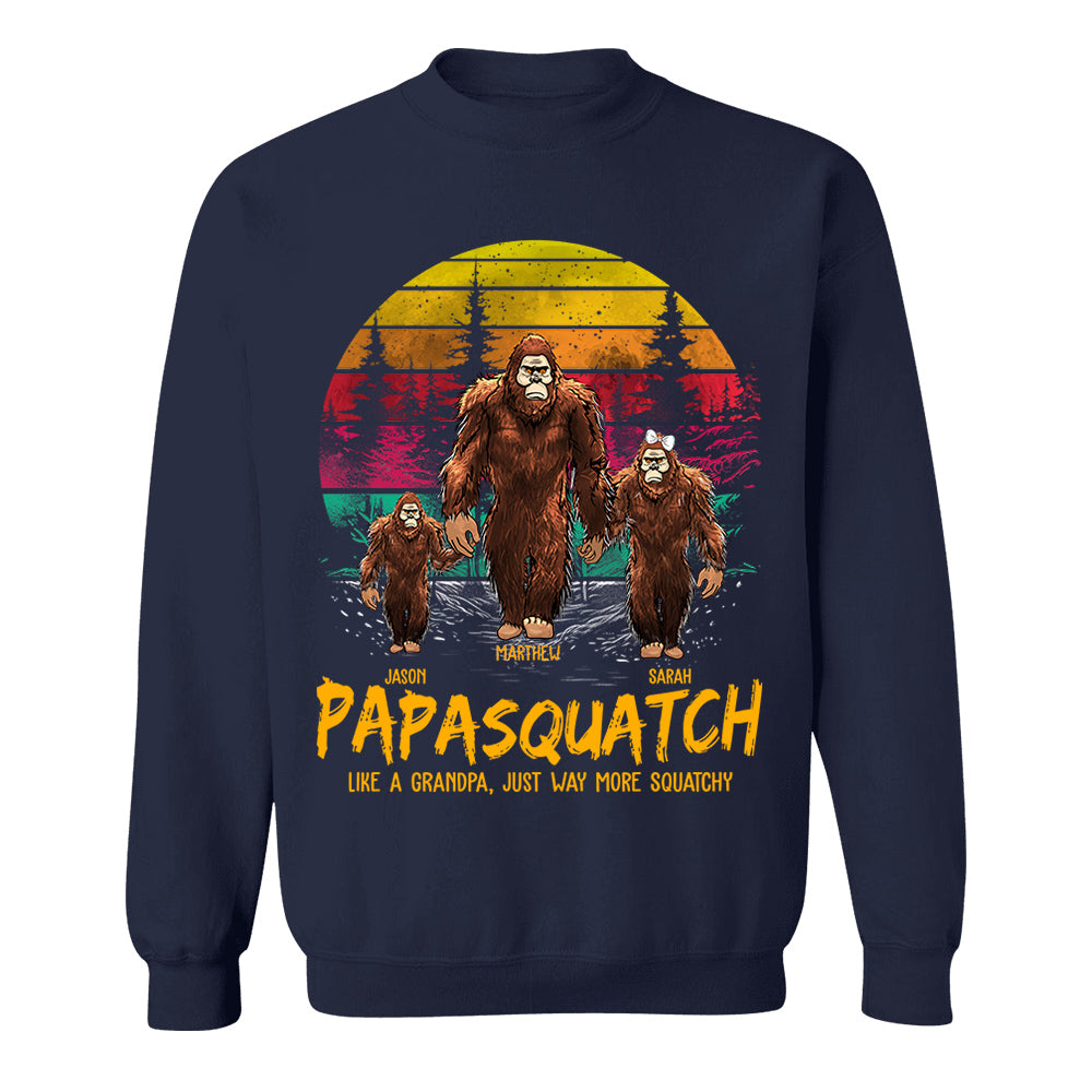 Papasquatch, Like A Grandpa, Just Way More Squatchy - Personalized Vintage Shirt Nh00