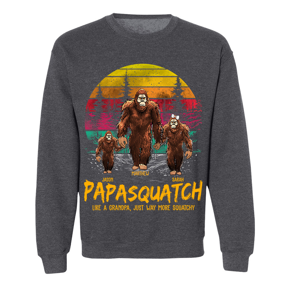 Papasquatch, Like A Grandpa, Just Way More Squatchy - Personalized Vintage Shirt Nh00