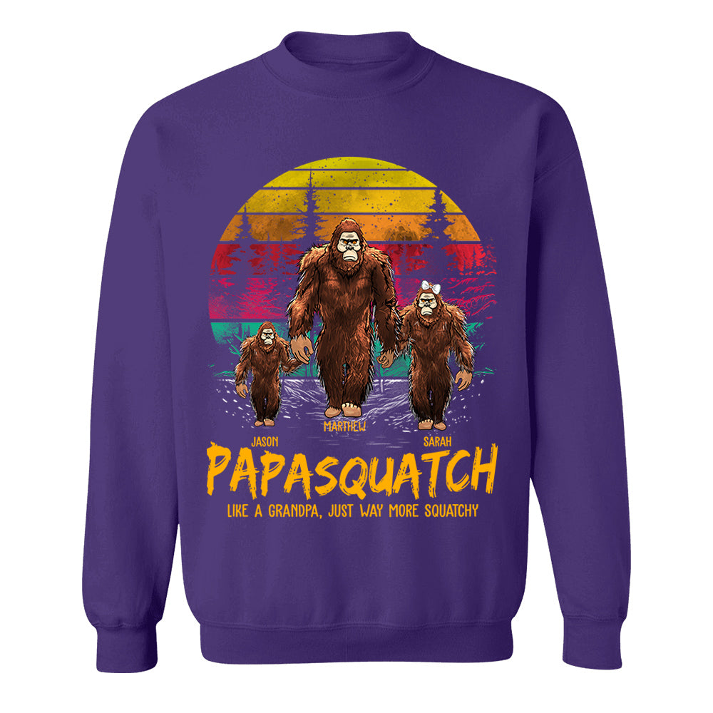 Papasquatch, Like A Grandpa, Just Way More Squatchy - Personalized Vintage Shirt Nh00