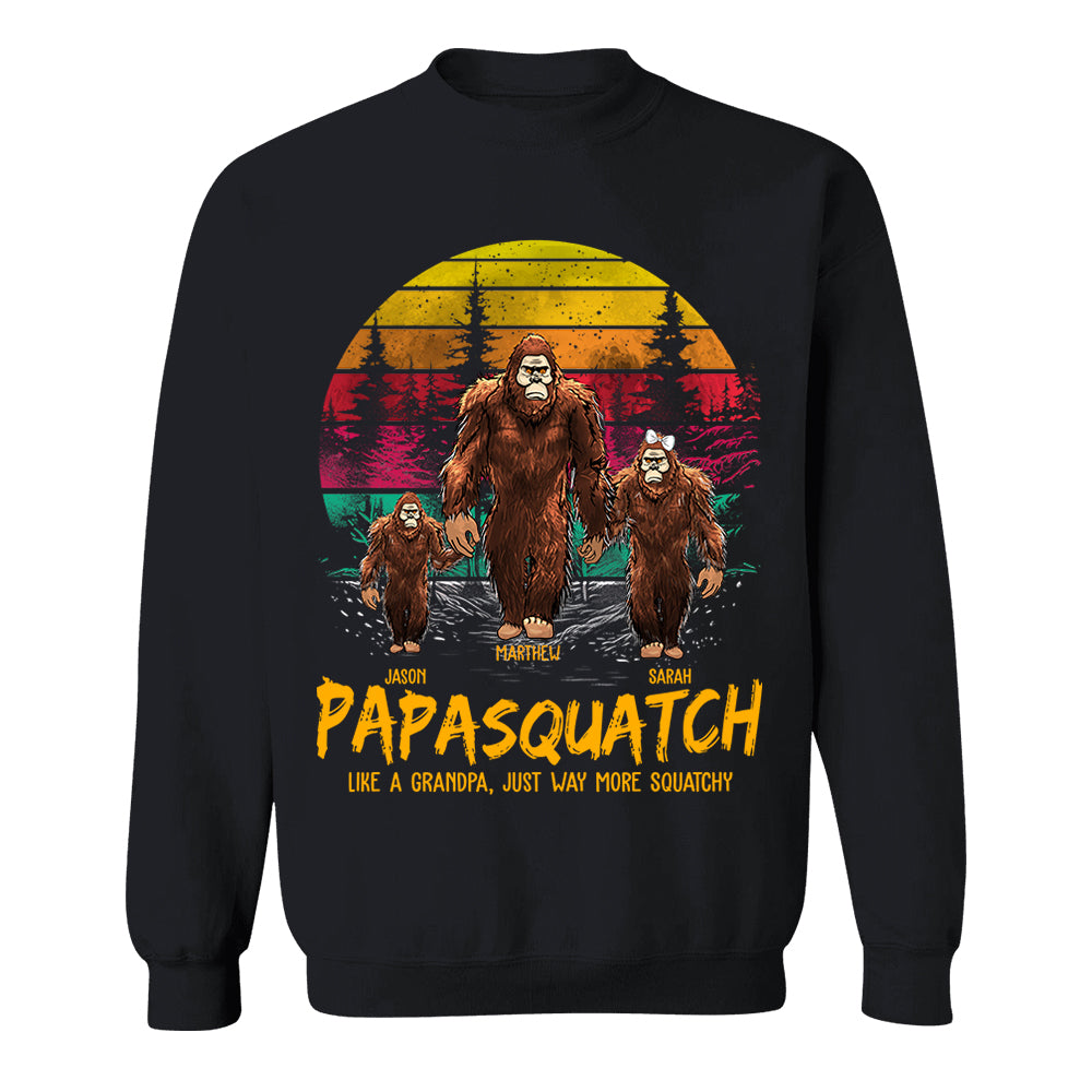 Papasquatch, Like A Grandpa, Just Way More Squatchy - Personalized Vintage Shirt Nh00