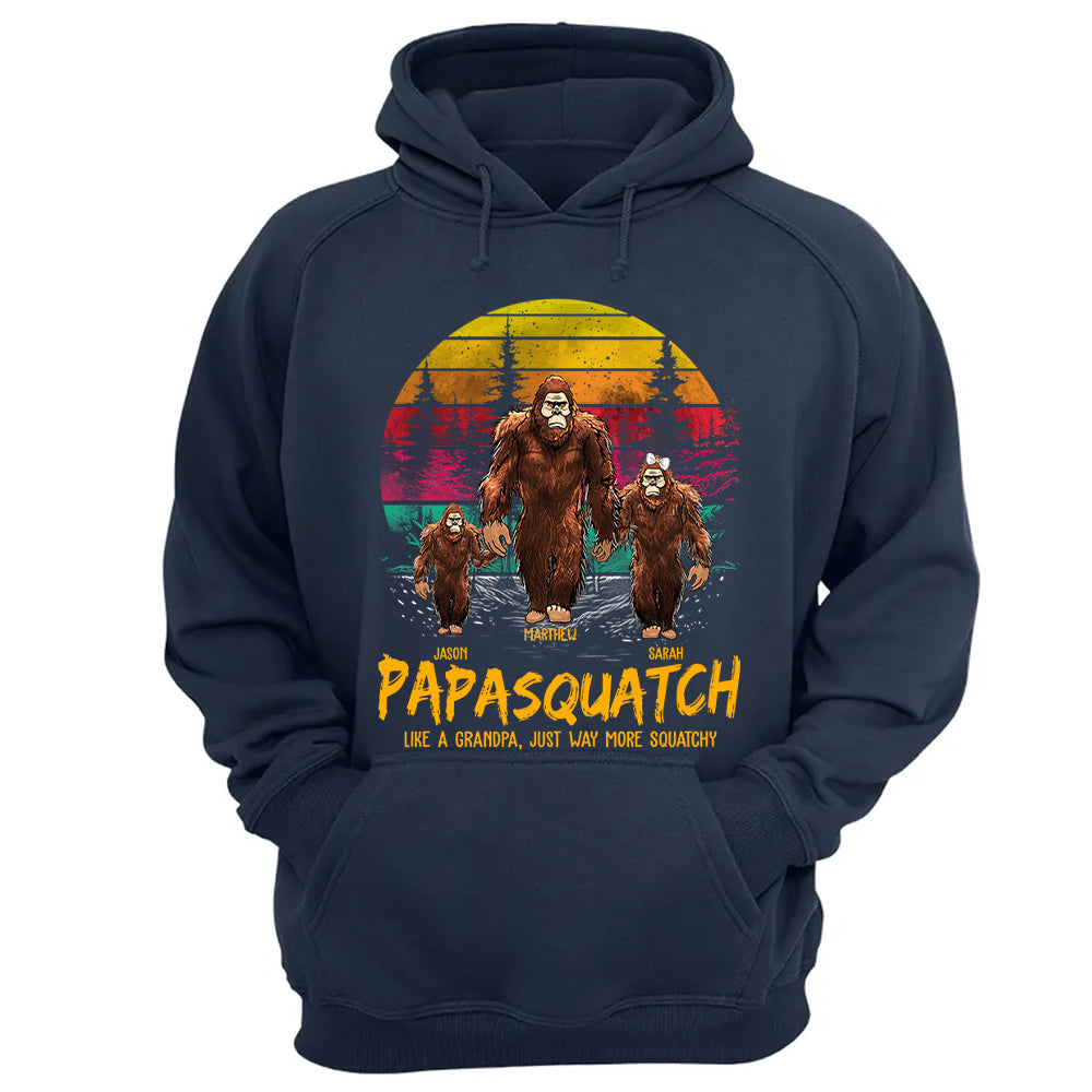 Papasquatch, Like A Grandpa, Just Way More Squatchy - Personalized Vintage Shirt Nh00