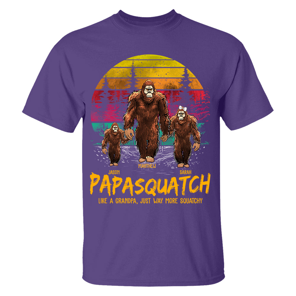 Papasquatch, Like A Grandpa, Just Way More Squatchy - Personalized Vintage Shirt Nh00