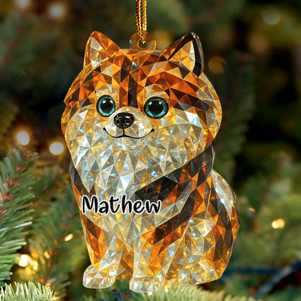 Personalized 3D Crystal Effect Acrylic Ornament Gifts For Dog Lovers T1807 