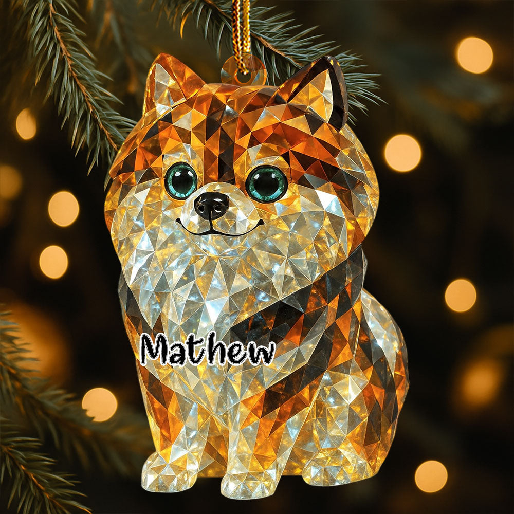 Personalized 3D Crystal Effect Acrylic Ornament Gifts For Dog Lovers T1807 