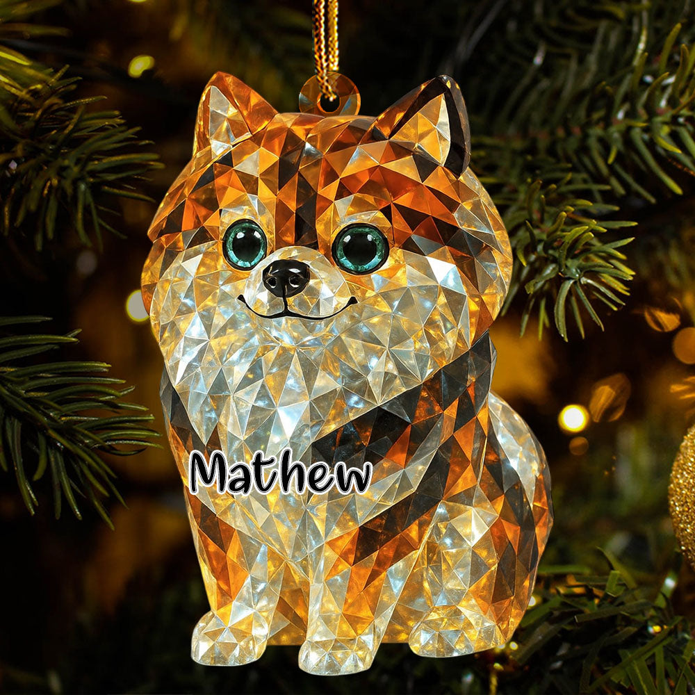 Personalized 3D Crystal Effect Acrylic Ornament Gifts For Dog Lovers T1807 