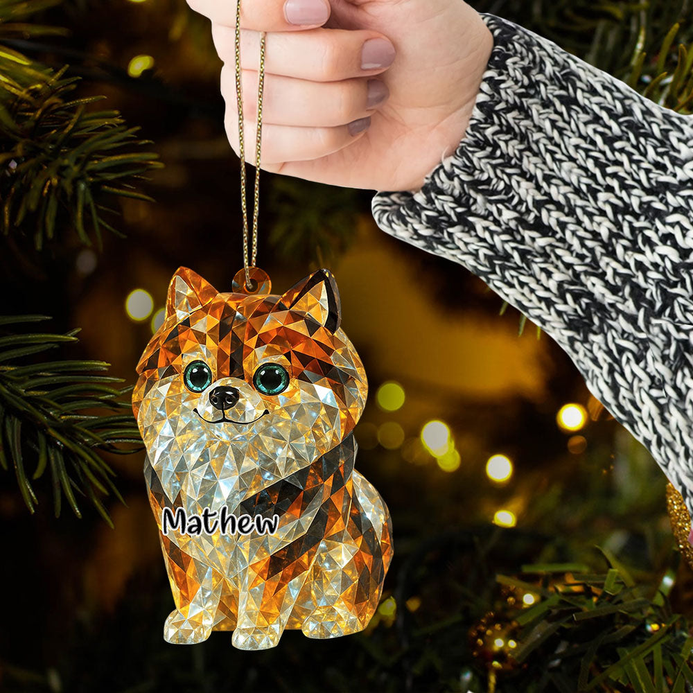 Personalized 3D Crystal Effect Acrylic Ornament Gifts For Dog Lovers T1807 