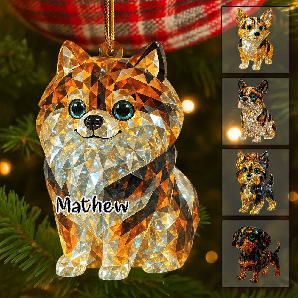 Personalized 3D Crystal Effect Acrylic Ornament Gifts For Dog Lovers T1807 