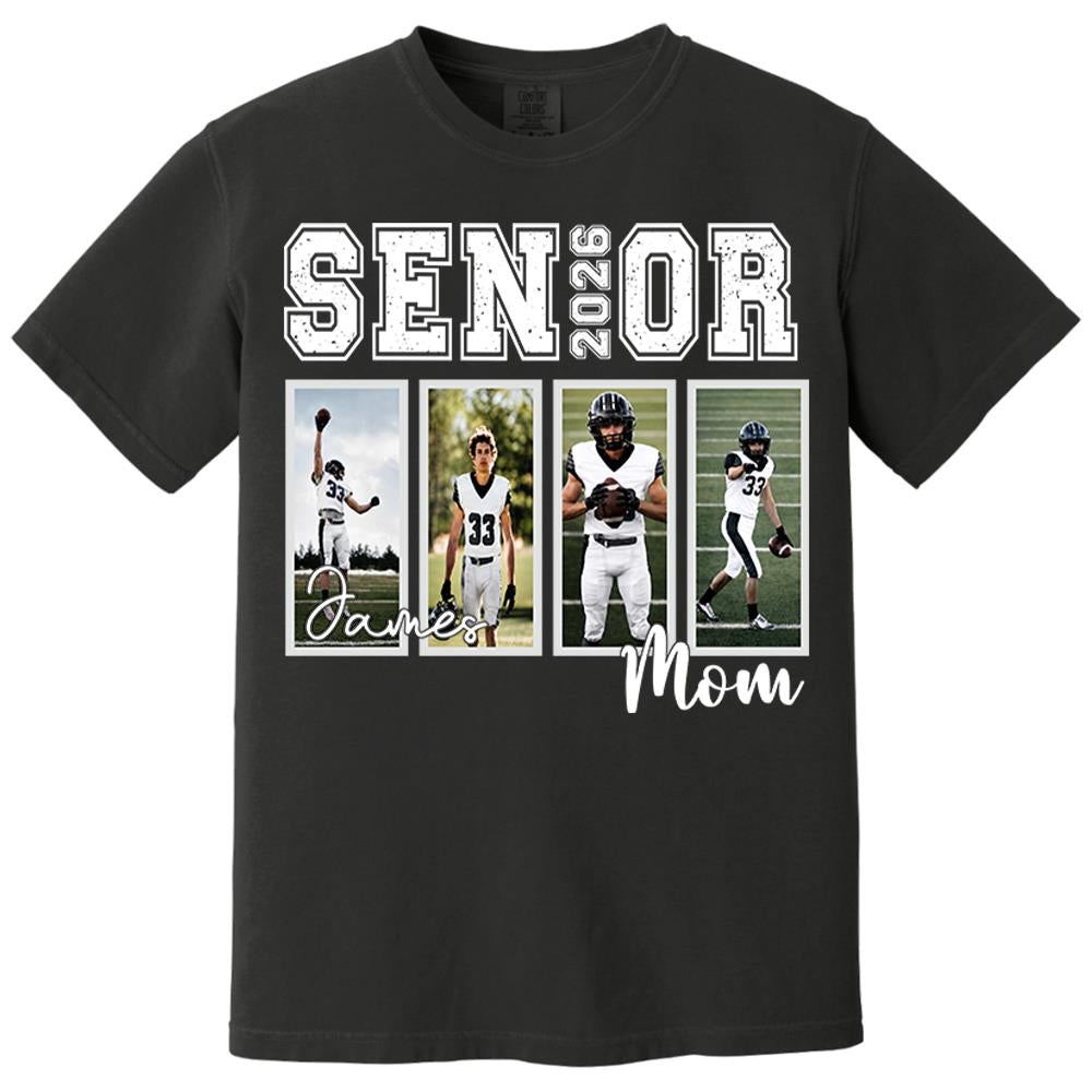 Custom 2026 Senior Football Mom Shirt, Custom Football Player Photos Shirt, Football Mama Shirt with Name & Jersey Number, Senior Night Tee Nh00