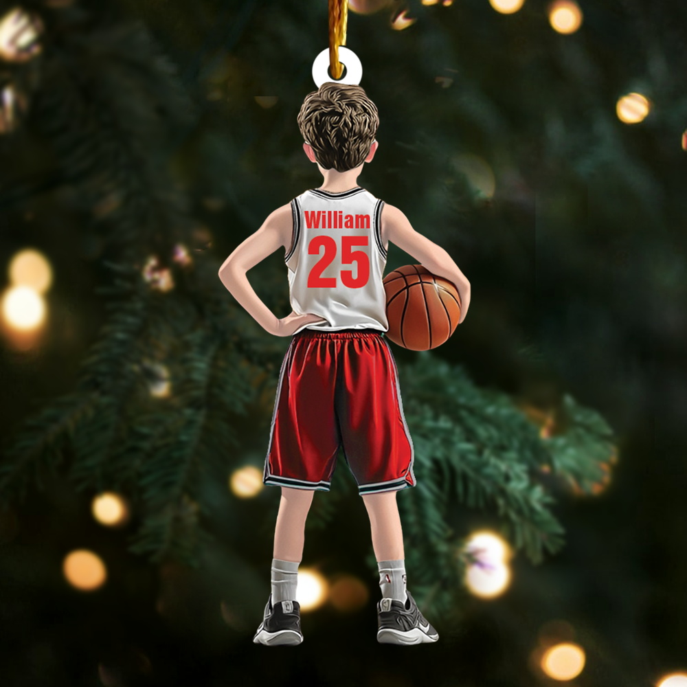 Personalized Kid Basketball Player Ornament - Gift For Basketball Young Lovers Pa00