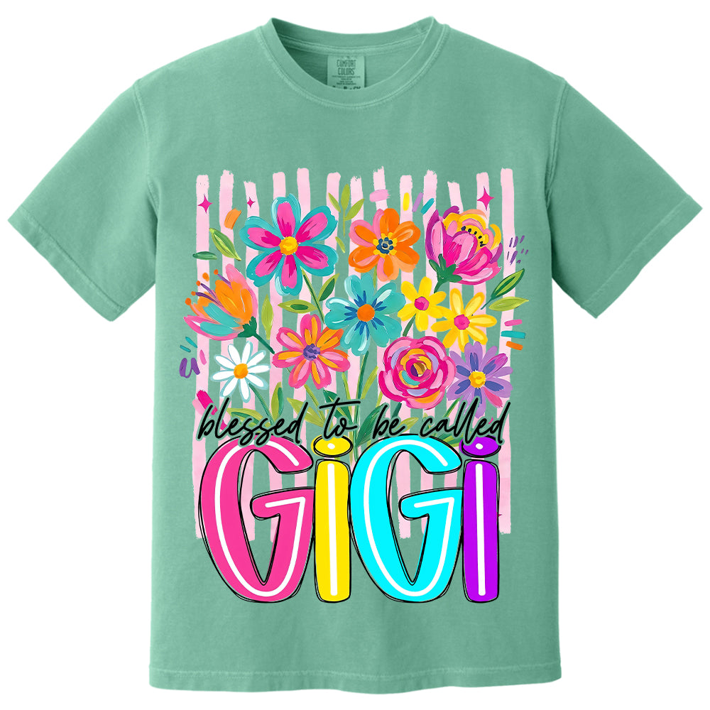Striped Wildflowers Gigi, Personalized Trendy Ditsy Floral Gigi Shirt, Preppy Gigi Nana Mimi Motherhood, Gift For Grandma For Mom, Best Gift For Mother's Day MI209 VH01