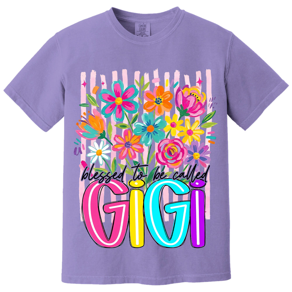 Striped Wildflowers Gigi, Personalized Trendy Ditsy Floral Gigi Shirt, Preppy Gigi Nana Mimi Motherhood, Gift For Grandma For Mom, Best Gift For Mother's Day MI209 VH01