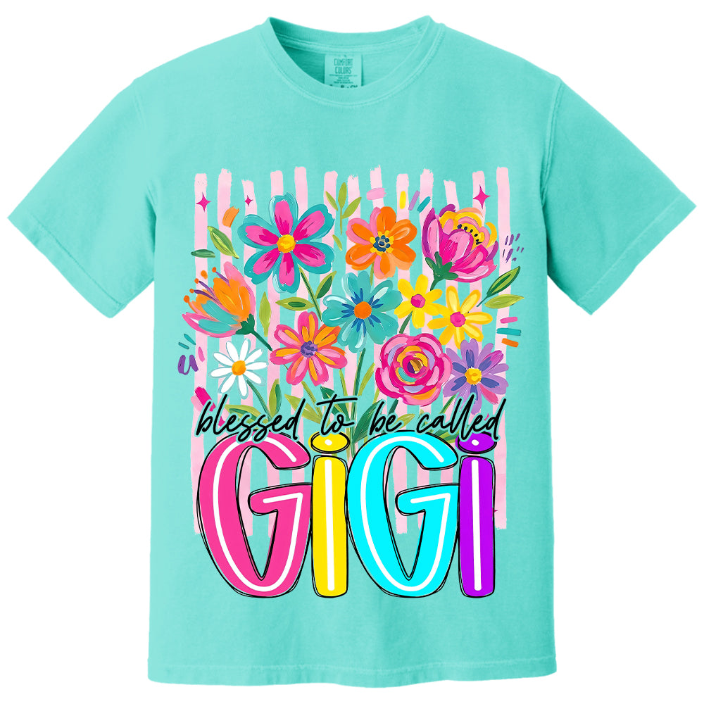 Striped Wildflowers Gigi, Personalized Trendy Ditsy Floral Gigi Shirt, Preppy Gigi Nana Mimi Motherhood, Gift For Grandma For Mom, Best Gift For Mother's Day MI209 VH01