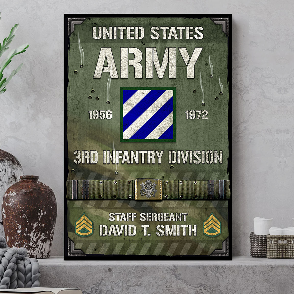 Personalized Poster And Canvas Vintage Military Armed Forces Custom All Branch Veteran Gift K1702