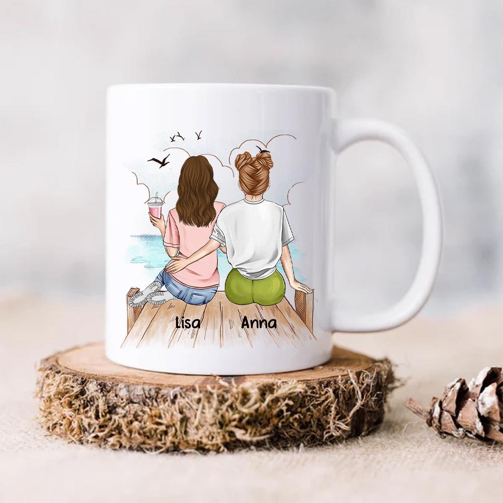 Right In The Throat Besties - Personalized Mug Nh00