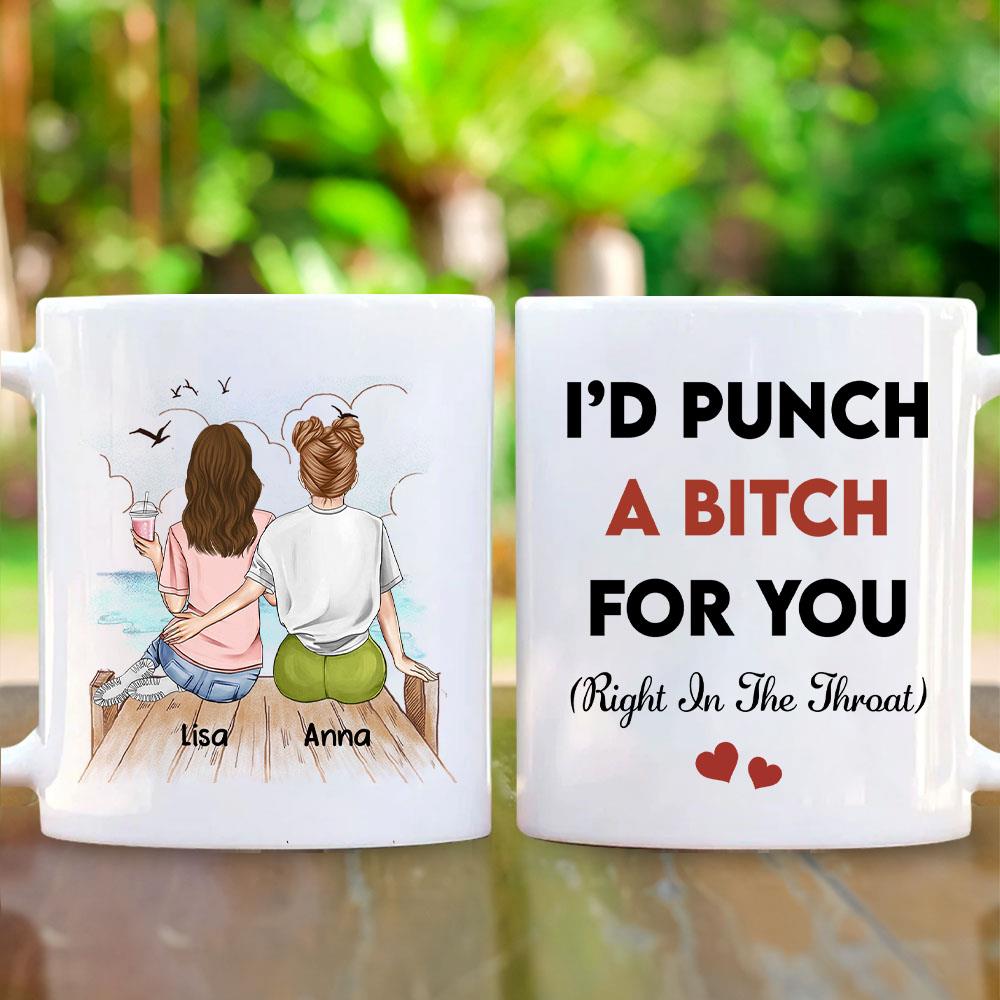 Right In The Throat Besties - Personalized Mug Nh00