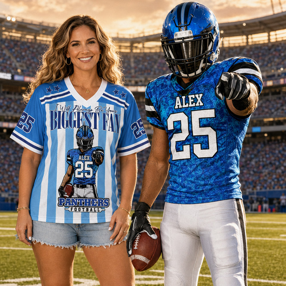 I Will Always Be Your Biggest Fan, Personalized Game Day Football Jersey, Gift For Football Mom Grandma Football Lovers MI209 Nh00
