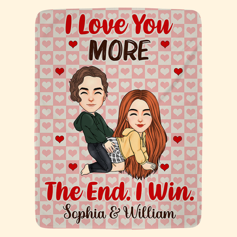 Couple I Love You More The End I Win Vr2 - Personalized Fleece Blanket, Sherpa Blanket Pa00