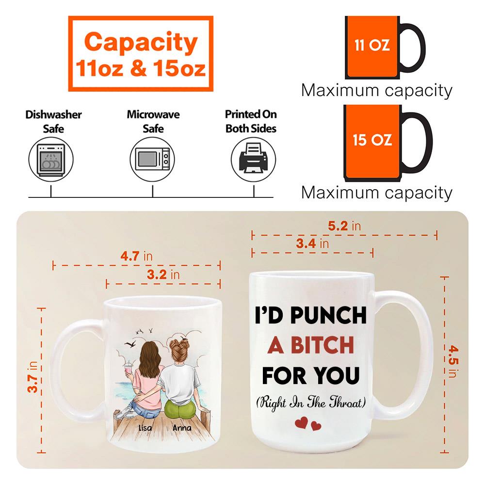 Right In The Throat Besties - Personalized Mug Nh00