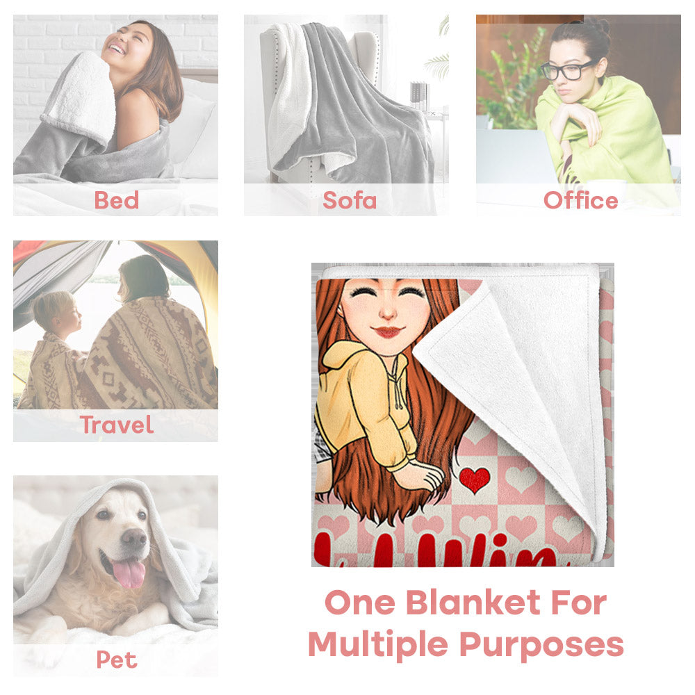 Couple I Love You More The End I Win Vr2 - Personalized Fleece Blanket, Sherpa Blanket Pa00
