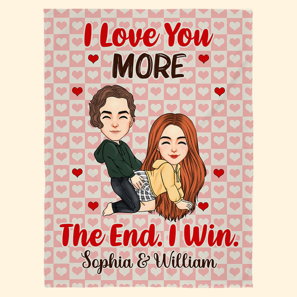 Couple I Love You More The End I Win Vr2 - Personalized Fleece Blanket, Sherpa Blanket Pa00