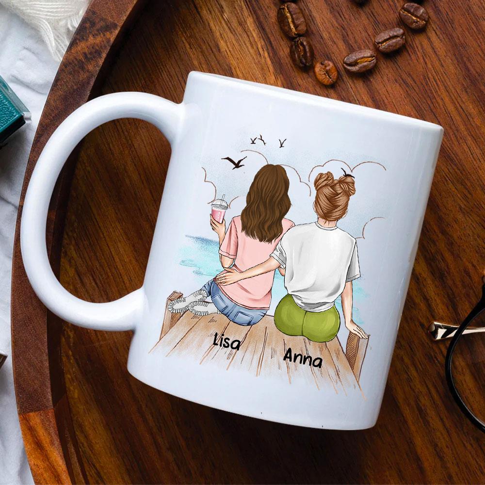 Right In The Throat Besties - Personalized Mug Nh00