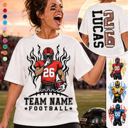 Personalized Team Football Shirt With Kids Name & Number Fall Football Season Shirt L0411 Hv01